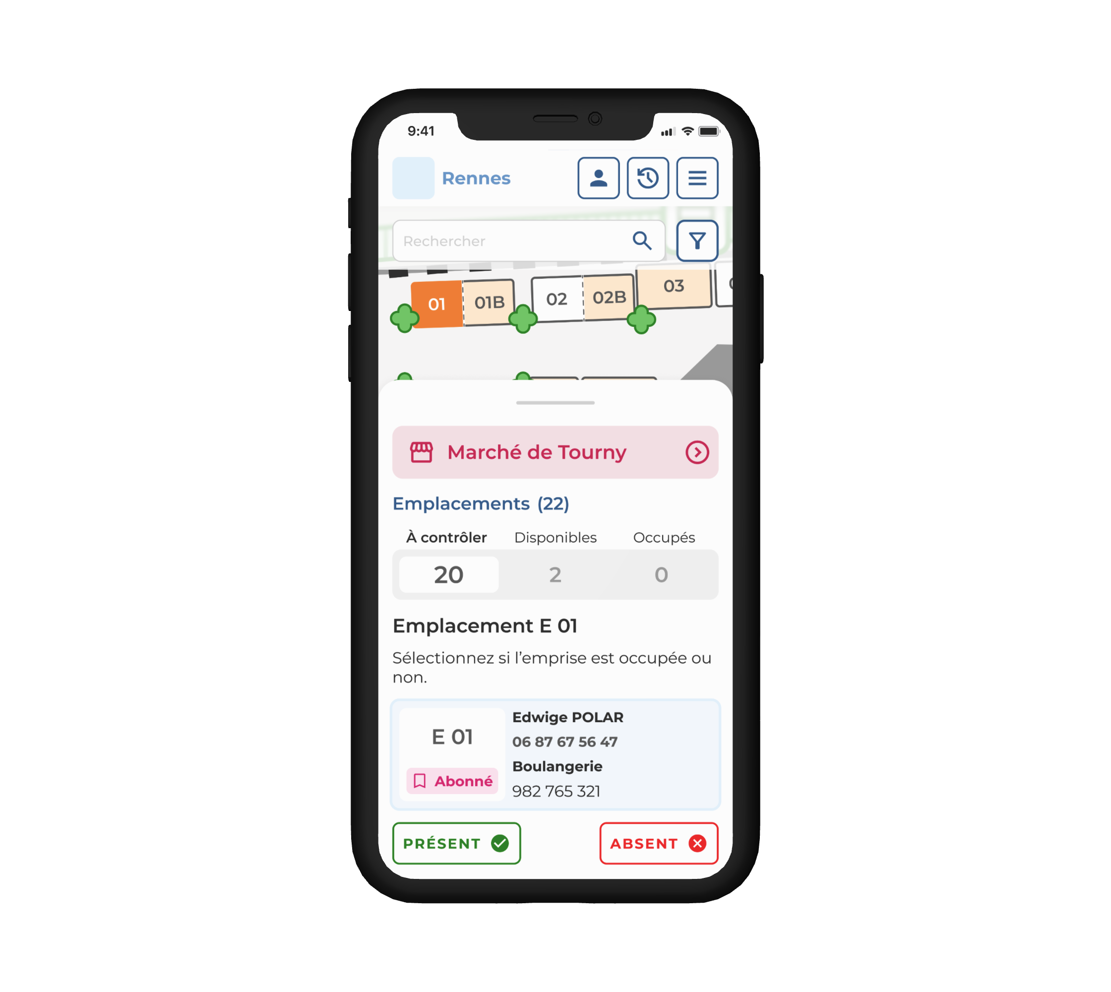 image de l'application sur téléphone